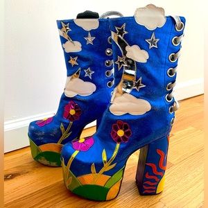 Current Mood Landscape Platform Boots - Badass Multicolor Platforms